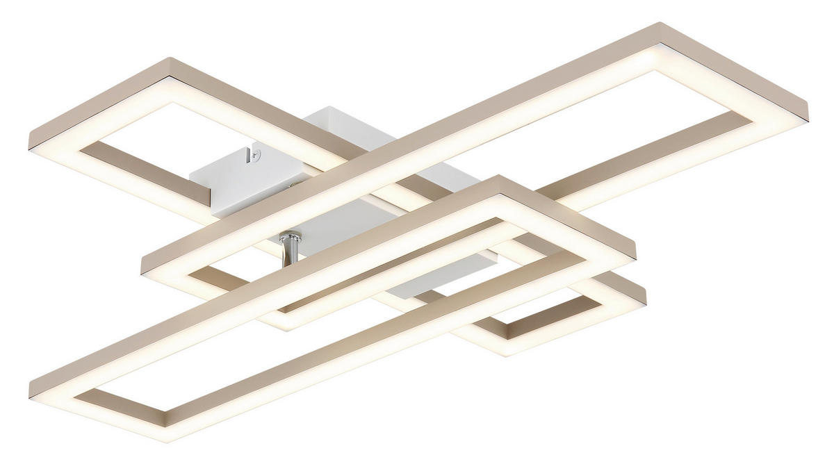 GLOBO Deckenleuchte Opal sand weiß Kunststoff B/H/L: ca. 40x7,5x55 cm 1 Brennstellen Wilton - sand/weiß (55,00/40,00/7,50cm) - GLOBO