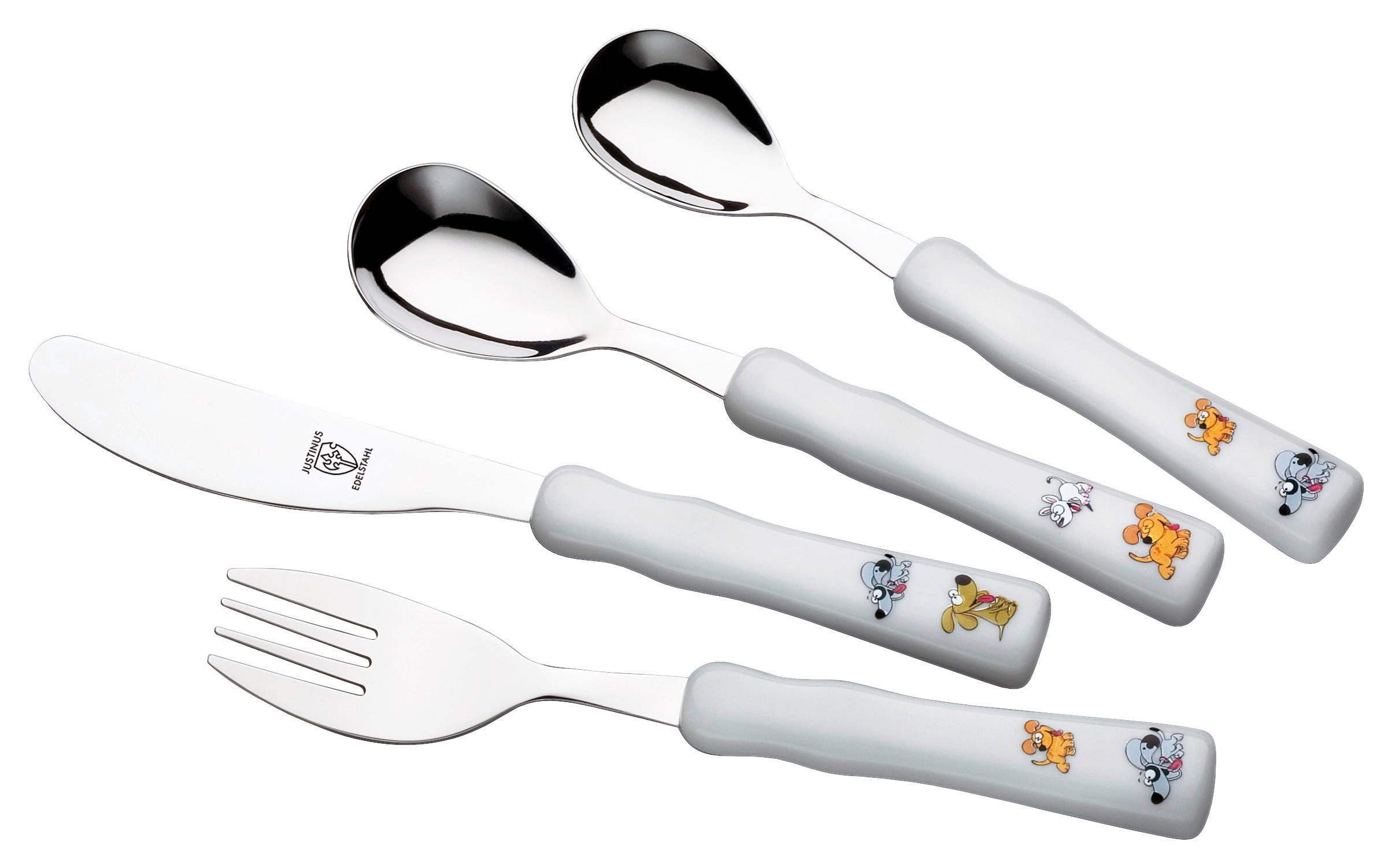 JUSTINUS Besteckset silber Edelstahl 4 tlg. Kinderbesteck_4tlg. - silber - JUSTINUS