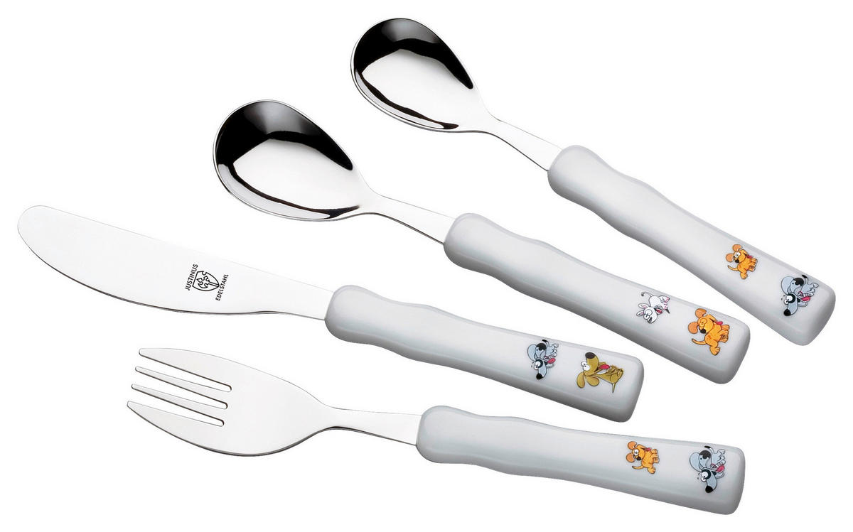 JUSTINUS Besteckset silber Edelstahl 4 tlg. Kinderbesteck_4tlg. - silber - JUSTINUS