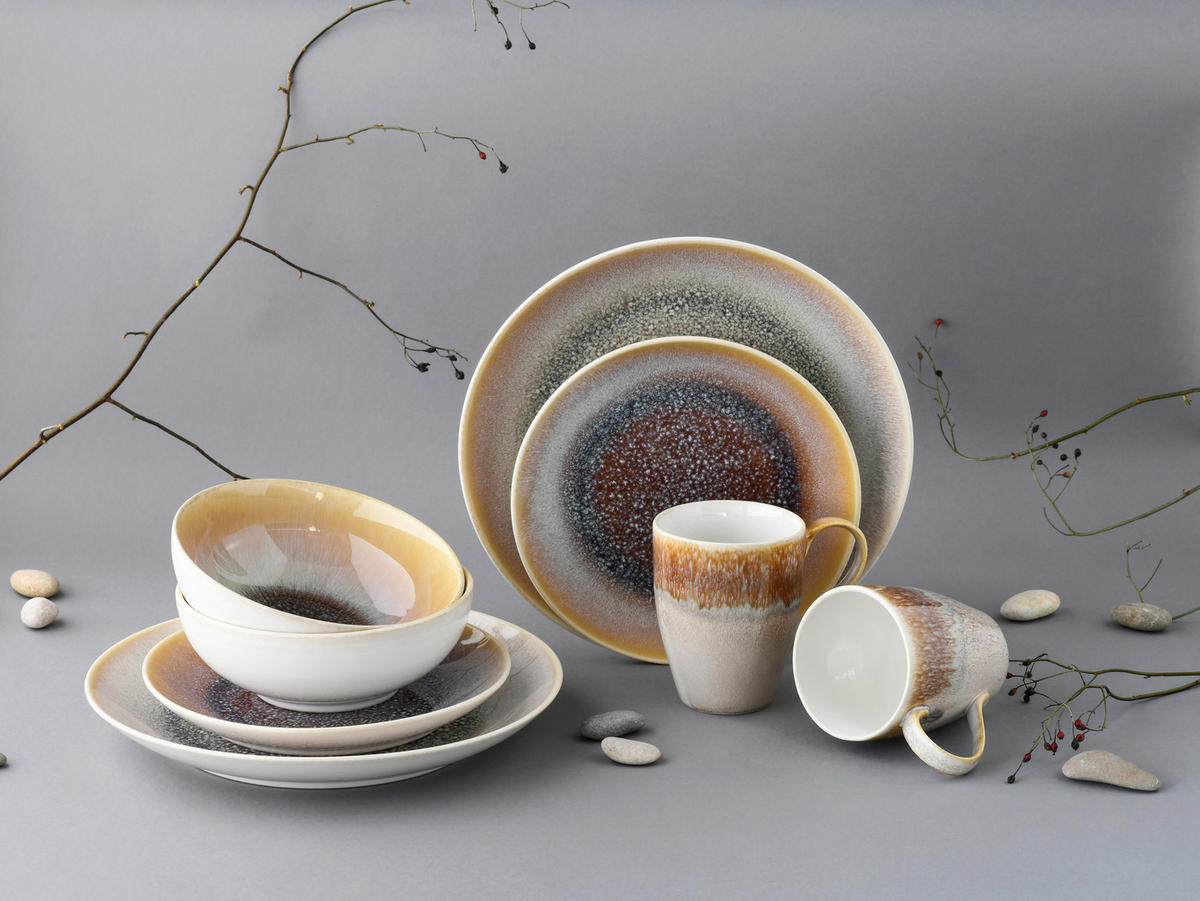 CreaTable Kombiservice Caldera sand Steinzeug 8 tlg. Caldera - sand - CreaTable