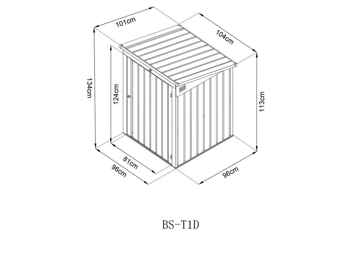 Westmann Mülltonnenbox3x3 3x3 - anthrazit (104,00/134,00/101,00cm) - Westmann