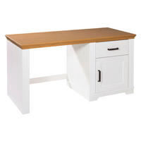 Schreibtisch Maluno weiß lackiert B/H/L: ca. 65x76x150 cm Maluno - weiß (150,00/65,00/76,00cm) - Inter Link