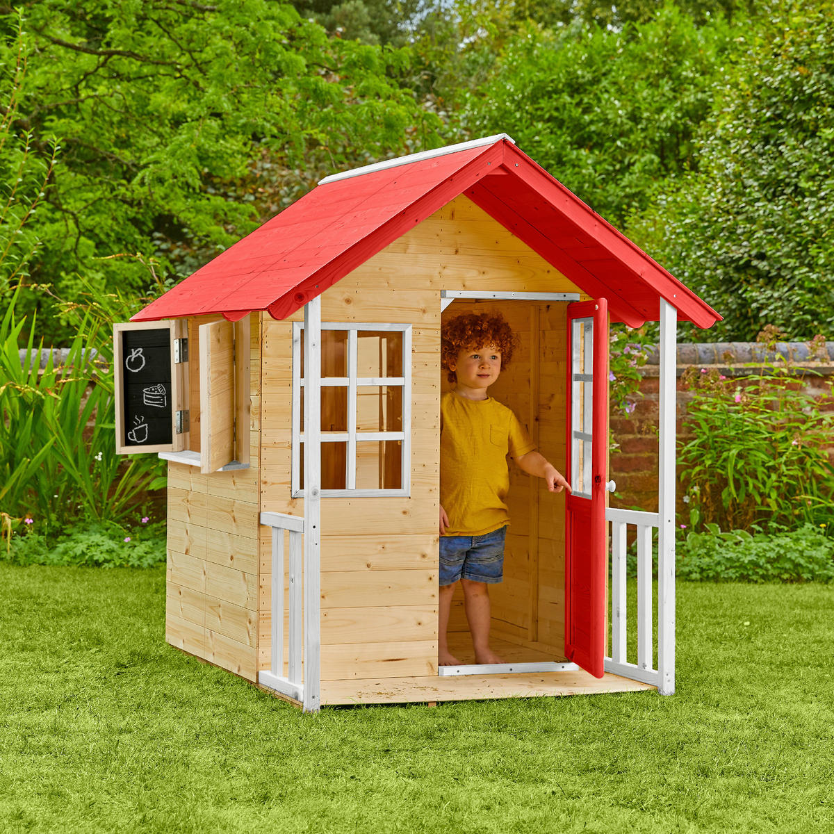 Zwerkules Spielhaus Lolla grau B/H/L: ca. 120x139x135 cm Lolla - weiß/natur (135,00/120,00/139,00cm) - Zwerkules