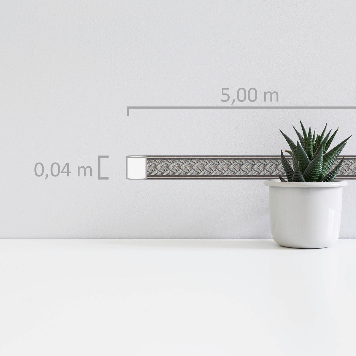 A.S.Creation Bordüre silber beige B/H/D: ca. 4x500x7 cm Bordüre_selbstklebend - beige/silber (7,00/500,00cm) - A.S.Creation