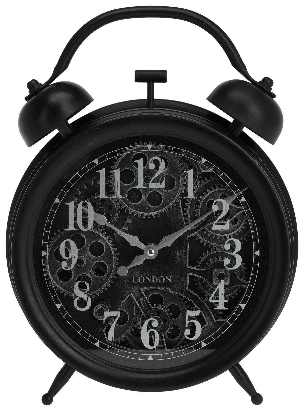 Tischuhr silber B/H/L: ca. 30,5x8,6x43 cm Tischuhr - schwarz/silber (43,00/30,50/8,60cm)
