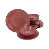 CreaTable Tafelservice Orient Mandala rot Porzellan 12 tlg. Orient Mandala - rot - CreaTable
