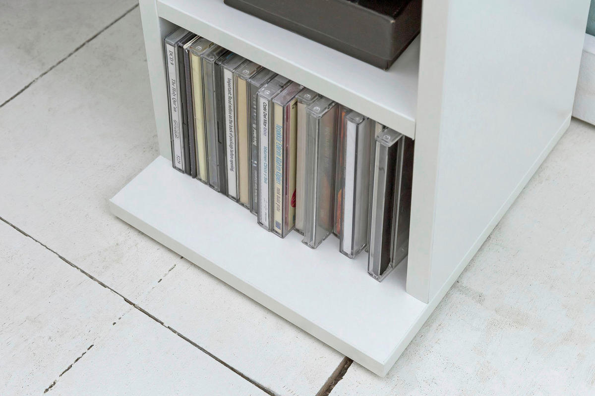 CD Regal weiß B/H/T: ca. 21x90x20 cm CD-Regal - weiß (21,00/90,00/20,00cm) - Wohnling