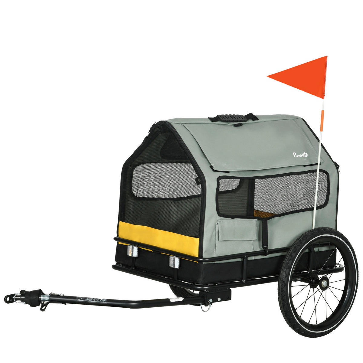 PawHut Hunde-Zubehör grau Polyester B/H/L: ca. 65x132x74 cm Hundeanhänger - grau (74,00/65,00/132,00cm) - PawHut