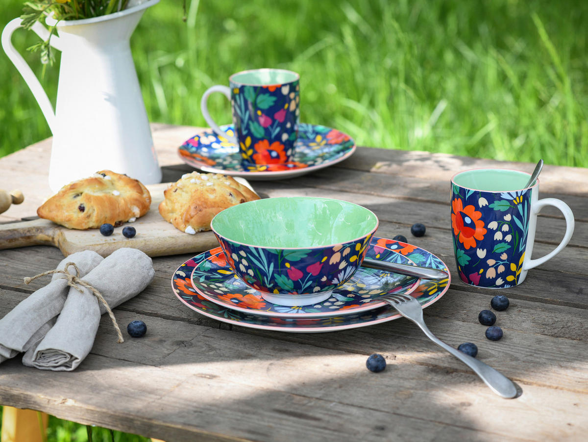 CreaTable Teller-Set Folklore bunt Steinzeug Folklore - bunt - CreaTable