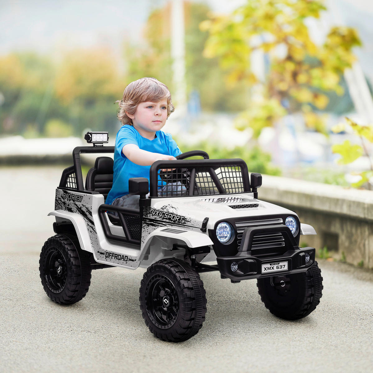AIYAPLAY Kinder-Elektroauto weiß B/H/L: ca. 67x68,5x109 cm Kinder-Elektroauto - weiß (109,00/67,00/68,50cm) - AIYAPLAY