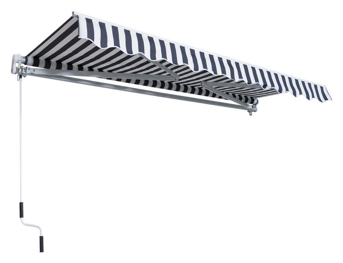 Outsunny Gelenkarmmarkise grau B/H/L: ca. 350x0,3x250 cm Gelenkarmmarkise - weiß/grau (250,00/350,00/0,30cm) - Outsunny