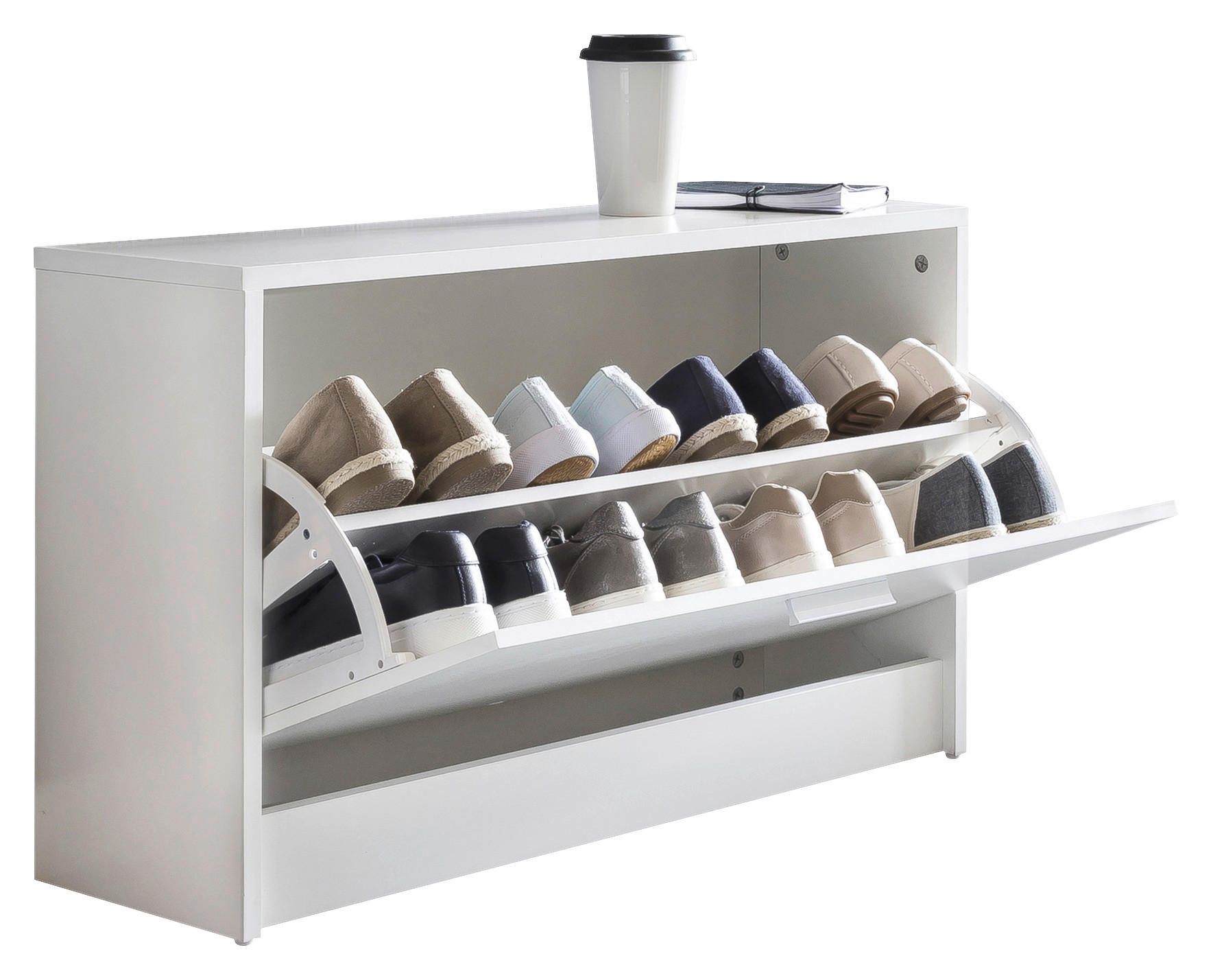 Schuhbank weiß B/H/T: ca. 80x47x24 cm Schuhbank - weiß (80,00/47,00/24,00cm) - Wohnling