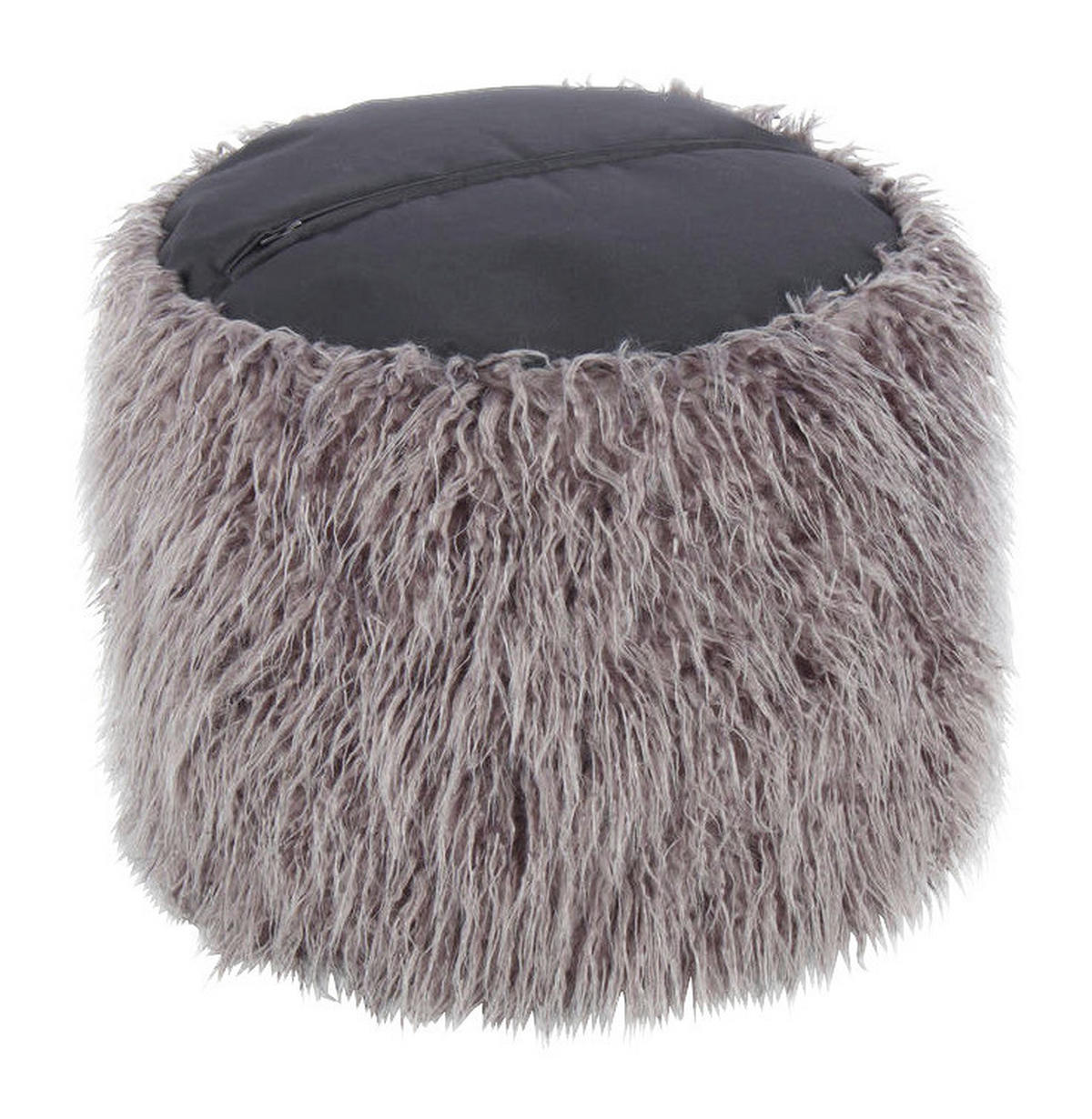 360 Living Hocker Bobtail 100 dunkelgrau schwarz Kord Kunstfell Styropor H/D: ca. 38x45 cm Bobtail 100 - schwarz/dunkelgrau (45,00/38,00cm) - 360 Living