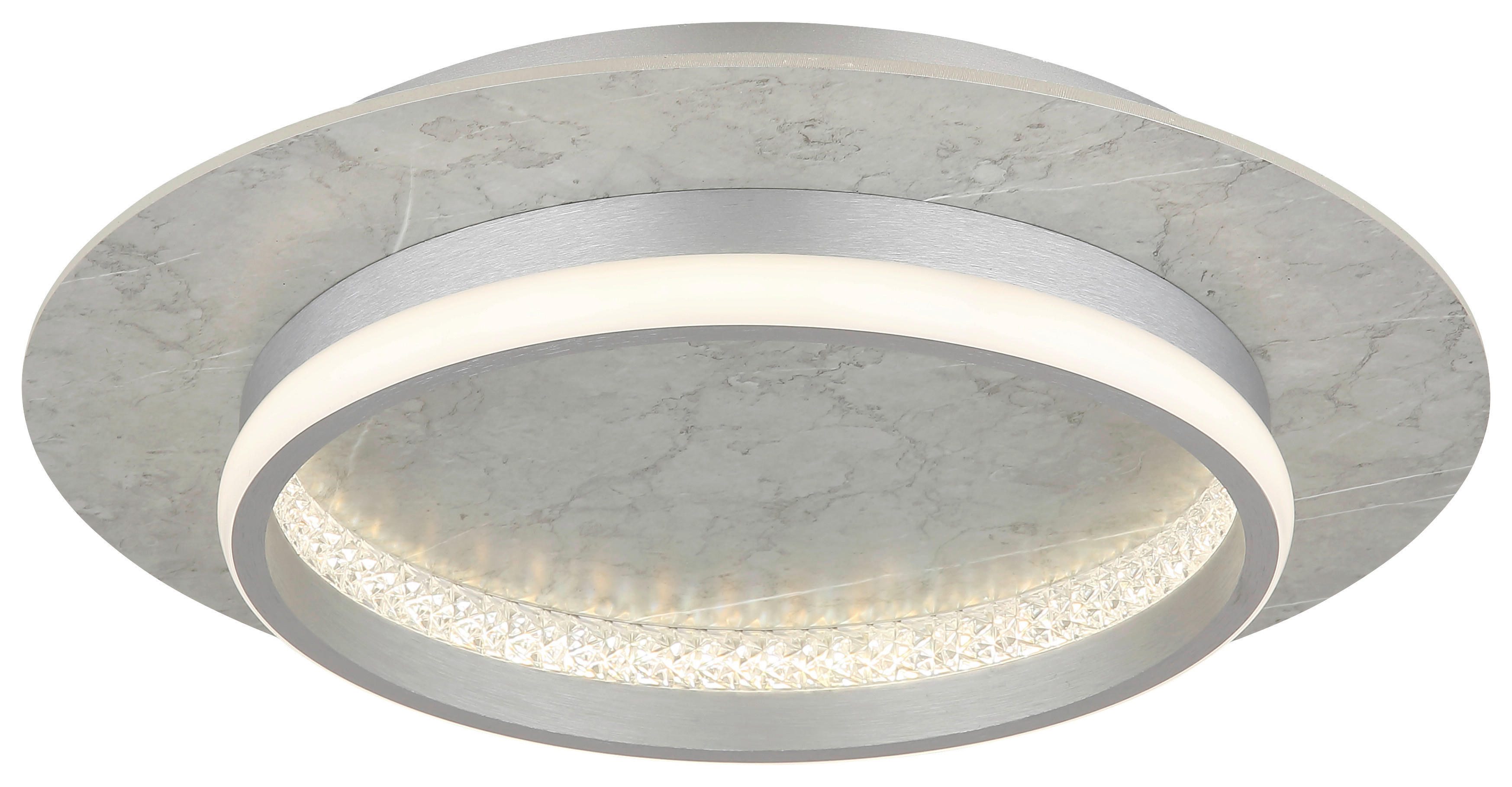 GLOBO LED-Deckenleuchte MARY 62000102 Opal silber klar Metall Kunststoff H/D: ca. 8,2x40 cm 1 Brennstellen MARY - klar/Opal (40,00/8,20cm) - GLOBO