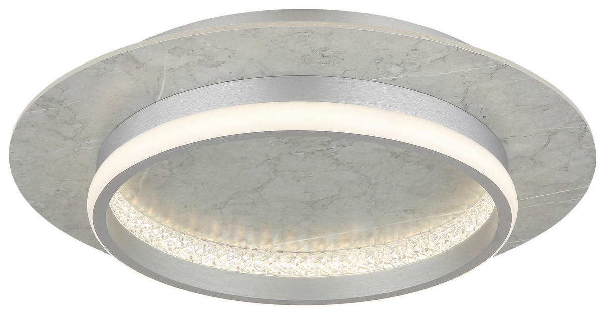 GLOBO LED-Deckenleuchte MARY 62000102 Opal silber klar Metall Kunststoff H/D: ca. 8,2x40 cm 1 Brennstellen MARY - klar/Opal (40,00/8,20cm) - GLOBO