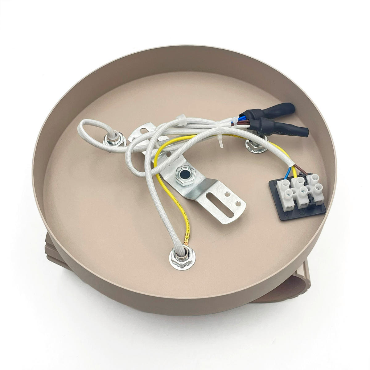 Lamkur Strahler beige Stahl B/H/L: ca. 18x19,5x18 cm 3 Brennstellen Prisma - beige (18,00/18,00/19,50cm) - Lamkur