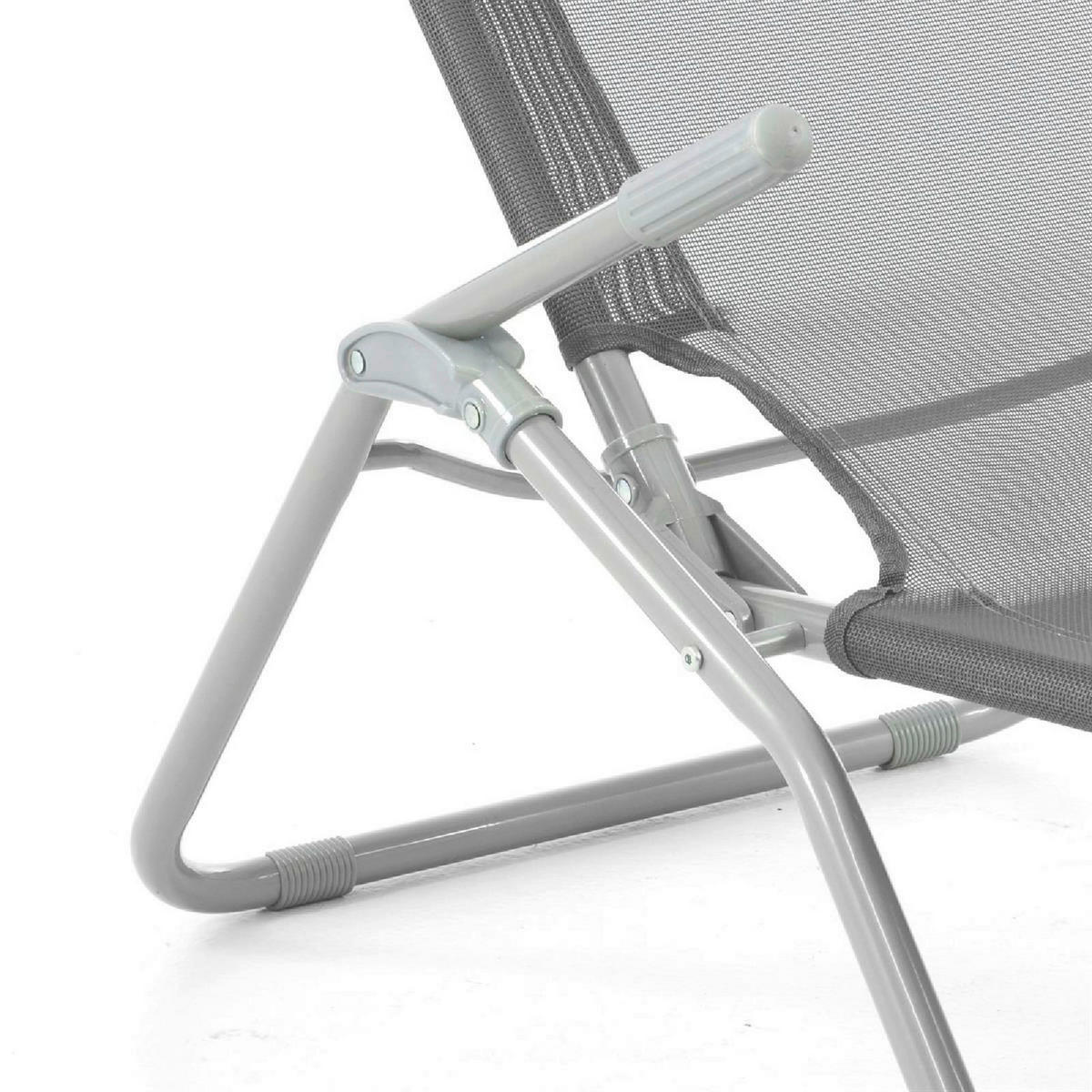 VCM Gartenliege grau Stahl B/H/L: ca. 48x100x160 cm Gartenliege - grau (160,00/48,00/100,00cm) - VCM