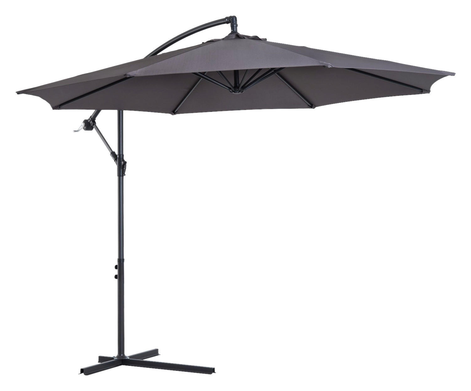 Outsunny Ampelschirm grau Stahl H/D: ca. 250x300 cm Ampelschirm - grau (300,00/250,00cm) - Outsunny