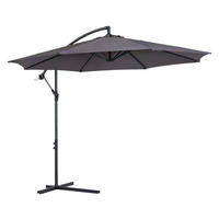 Outsunny Ampelschirm grau Stahl H/D: ca. 250x300 cm Ampelschirm - grau (300,00/250,00cm) - Outsunny