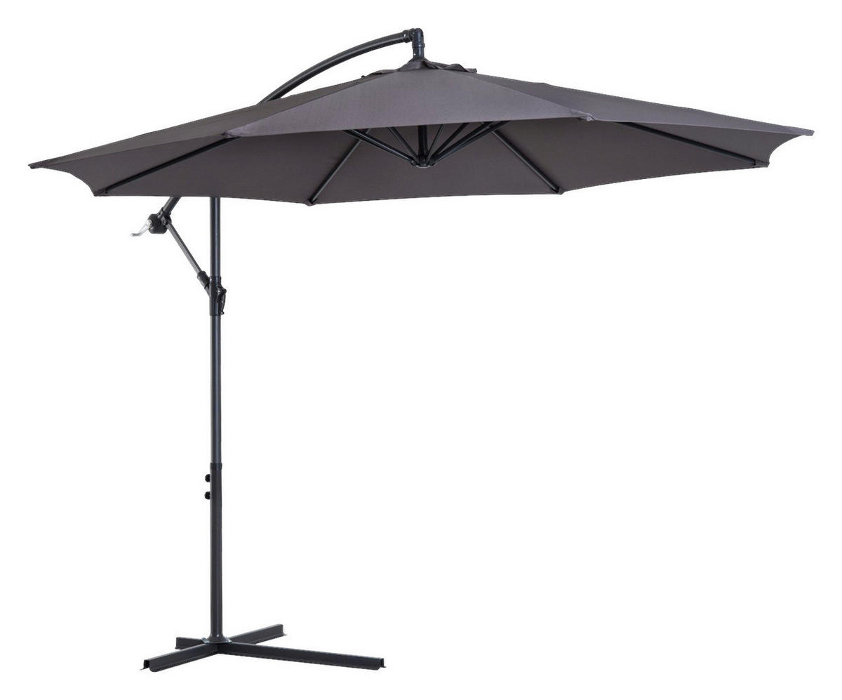 Outsunny Ampelschirm grau Stahl H/D: ca. 250x300 cm Ampelschirm - grau (300,00/250,00cm) - Outsunny