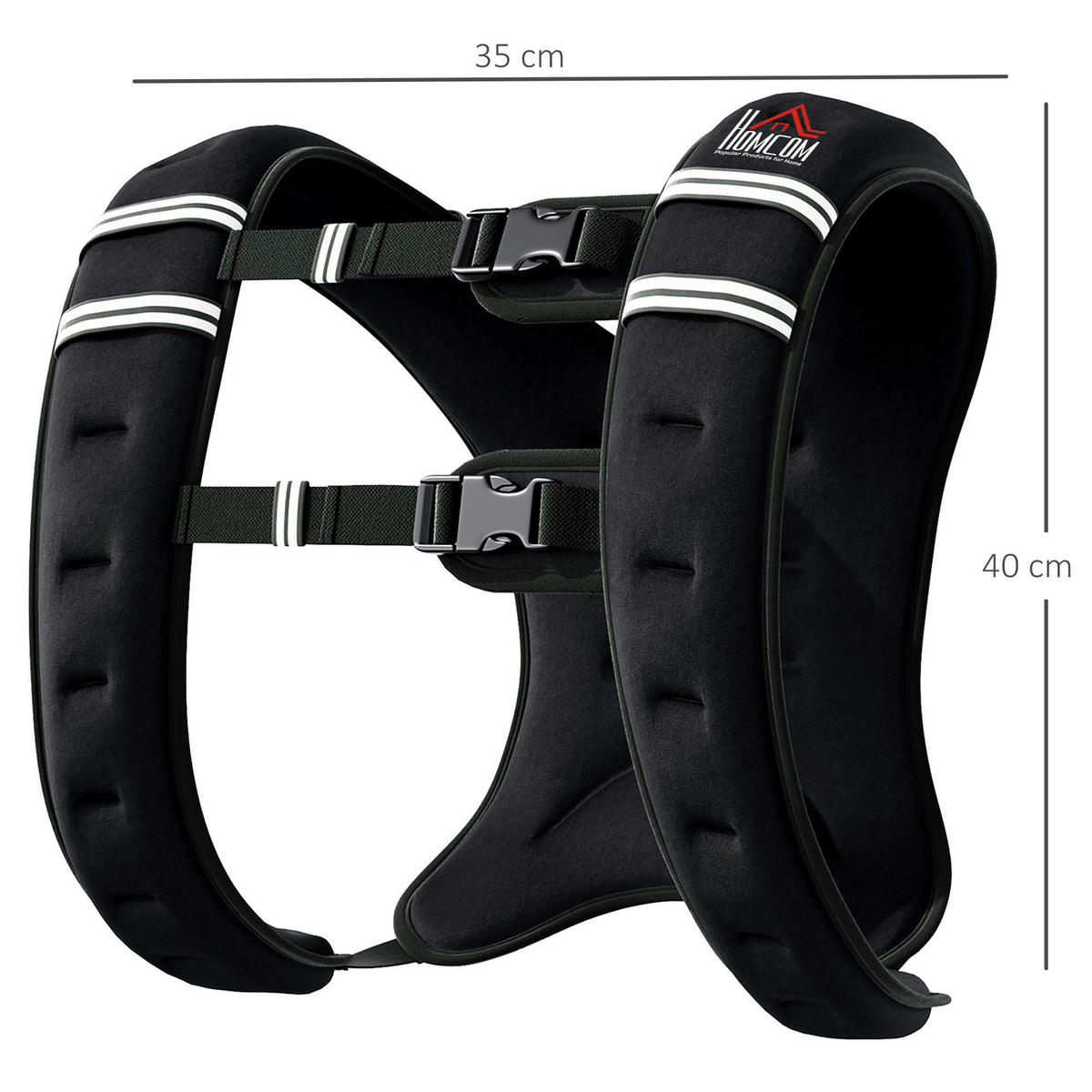 HOMCOM Fitness-Zubehör schwarz Polyester B/H/L: ca. 35x40x0,1 cm Gewichtsweste - schwarz (0,10/35,00/40,00cm) - HOMCOM