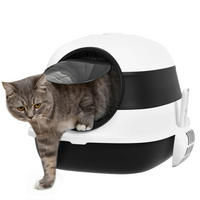 PawHut Katzentoilette schwarz Kunststoff B/H/L: ca. 41x38x52 cm Katzentoilette - weiß/schwarz (52,00/41,00/38,00cm) - PawHut