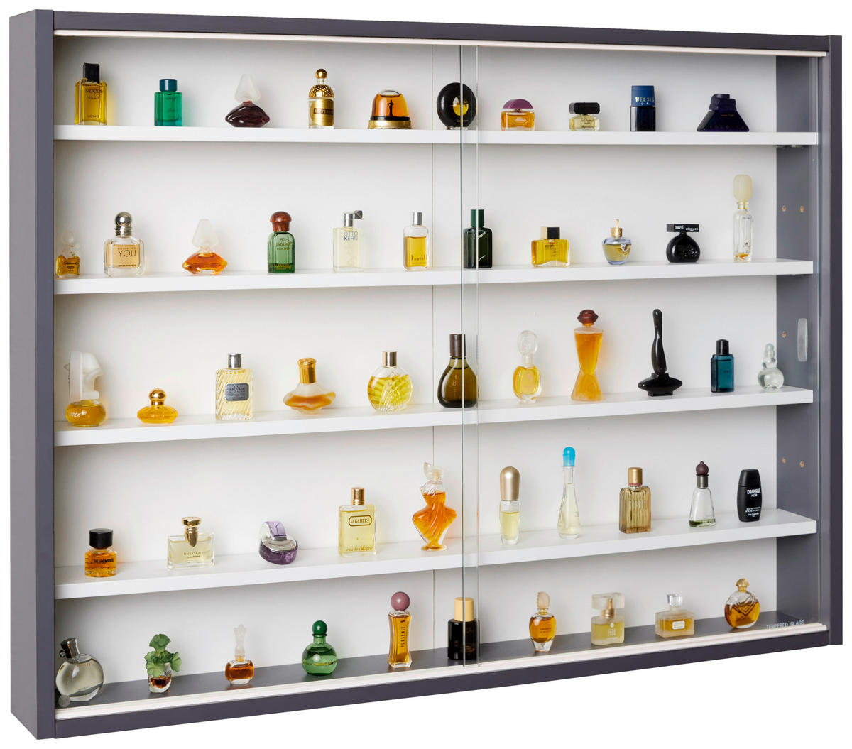 Sammelvitrine Collecty grau weiß B/H/T: ca. 80x9,5x60 cm Collecty - weiß/grau (80,00/9,50/60,00cm) - Inter Link