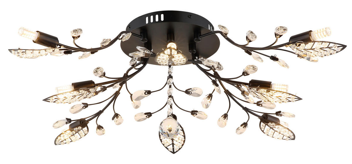 GLOBO Deckenventilator schwarz Metall B/H/L: ca. 65x20x65 cm Deckenleuchte-Janis - schwarz (65,00/65,00/20,00cm) - GLOBO