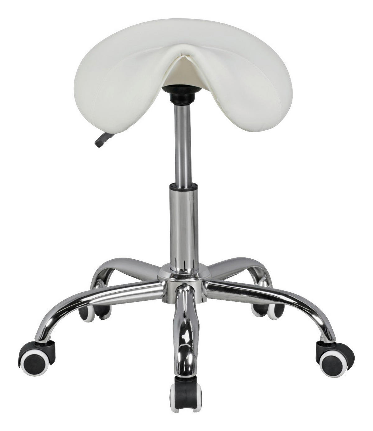Hocker weiß Kunstleder Sattelhocker MENTON - weiß (60,00/60,00/60,00cm) - Amstyle