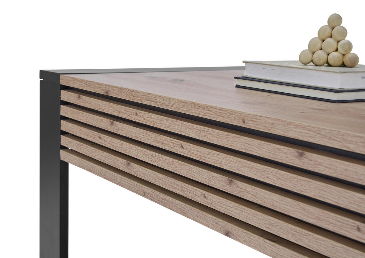Couchtisch Felipe Eiche Artisan Nachbildung B/H/T: ca. 107x42x60 cm Felipe - Eiche/schwarz (107,00/42,00/60,00cm)