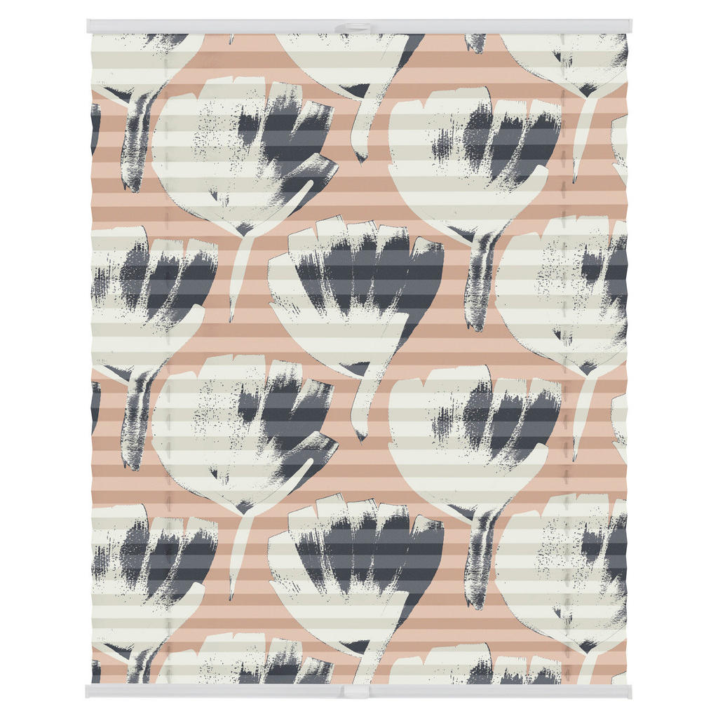 Thumbnail - LICHTBLICK Spannplissee Jumbo Flowers rot B/L: ca. 100x130 cm