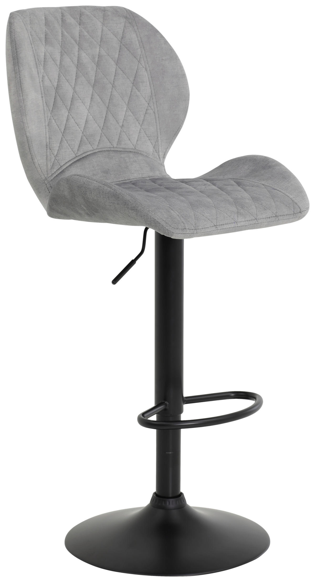 Barhocker Laila 2er Set grau Vintage Samtoptik B/H/T: ca. 42x117x51 cm Laila 2er Set - schwarz/grau (42,00/117,00/51,00cm) - Hela