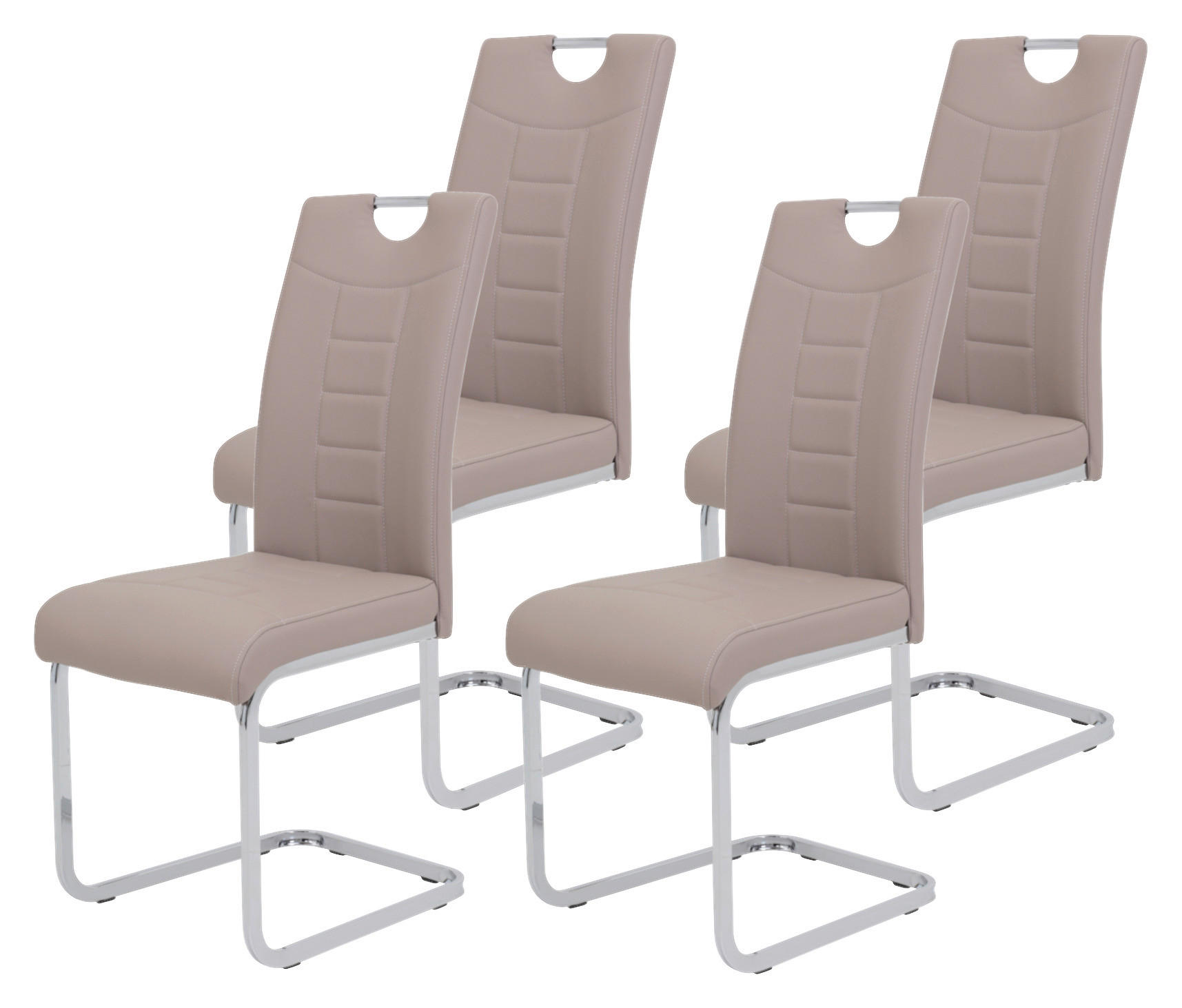 Schwingstuhl Ruby 4er Set Cappuccino Kunstleder B/H/T: ca. 44x103x60 cm Ruby 4er Set - Cappuccino (44,00/103,00/60,00cm) - Hela