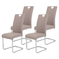 Schwingstuhl Ruby 4er Set Cappuccino Kunstleder B/H/T: ca. 44x103x60 cm Ruby 4er Set - Cappuccino (44,00/103,00/60,00cm) - Hela