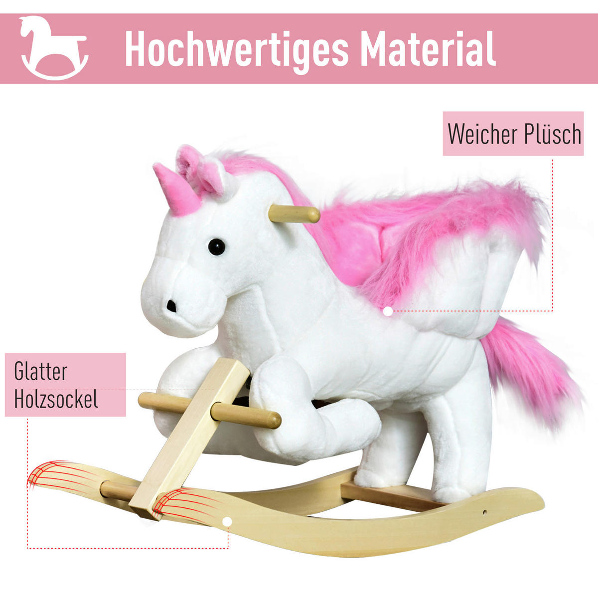 HOMCOM Schaukeltier B/H/L: ca. 32x55x65 cm Schaukeltier - (65,00/32,00/55,00cm) - HOMCOM