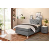 Boxspringbett  grau Flachgewebe Liegefläche B/L: ca. 120x200 cm Finja_H3_Boxspringbett - weiß/Chrom (129,00/106,00/213,00cm)