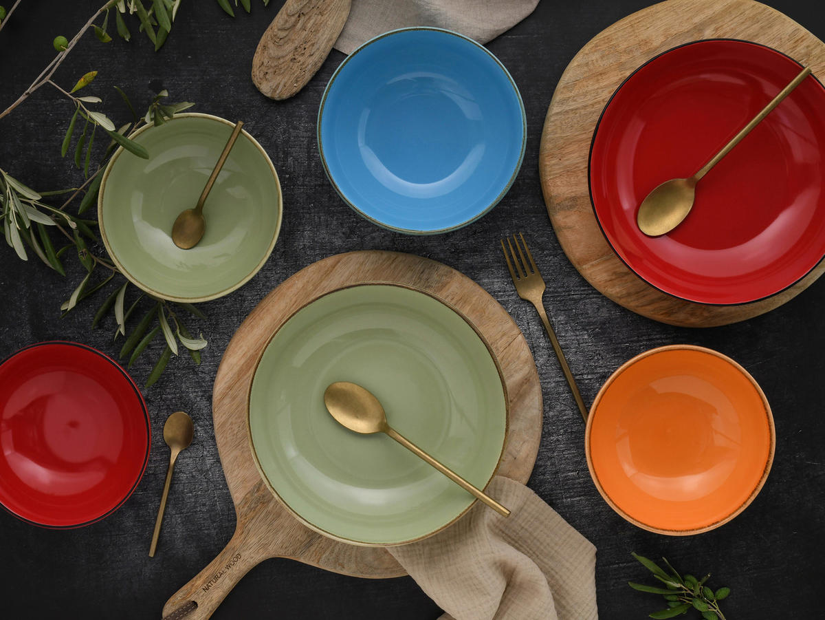 CreaTable Schüsselset Nature Collection mehrfarbig Steinzeug Nature Collection - mehrfarbig - CreaTable