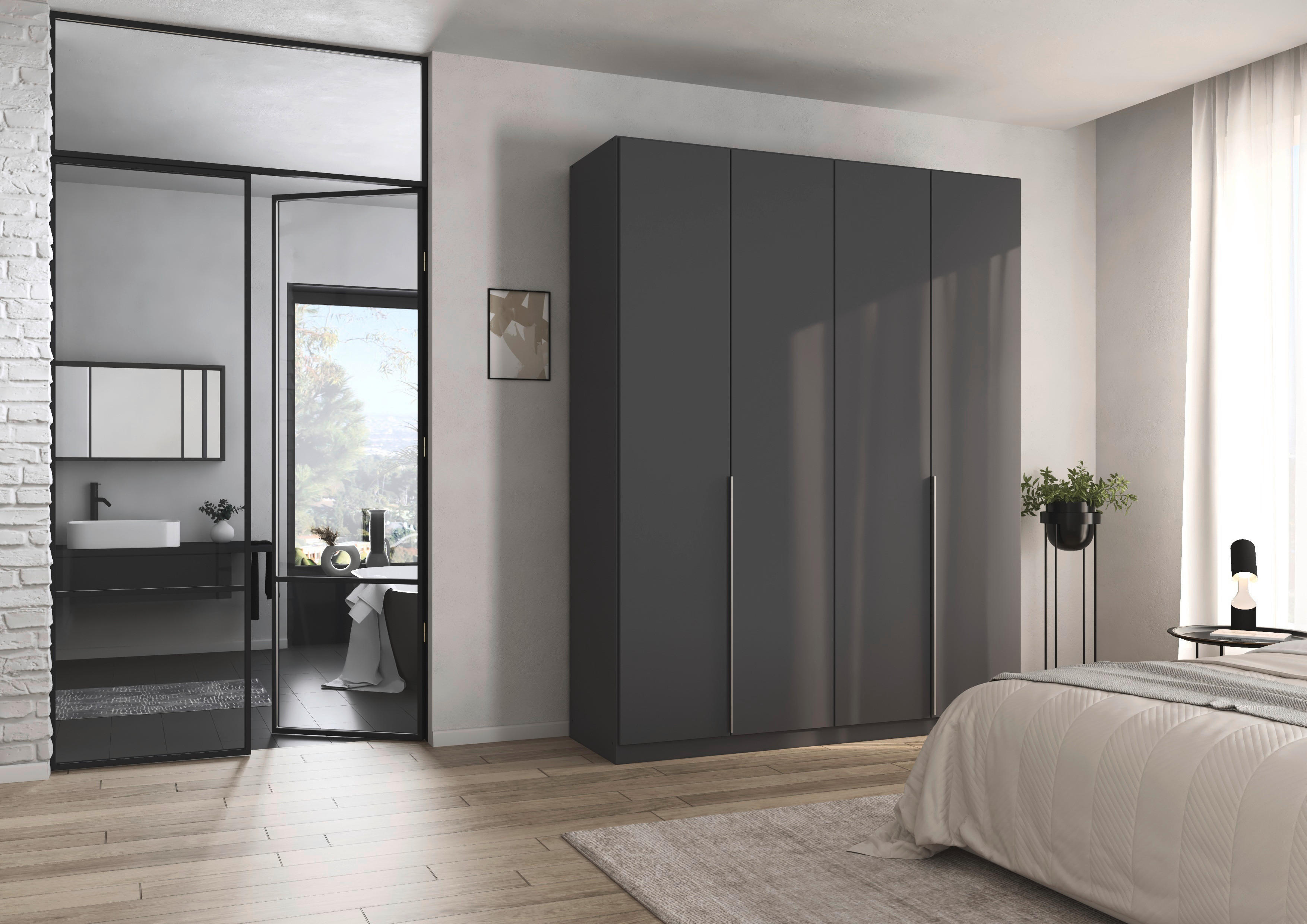 Kleiderschrank Alabama grau B/H/T: ca. 181x229x54 cm Alabama - Alu/grau (181,00/229,00/54,00cm)