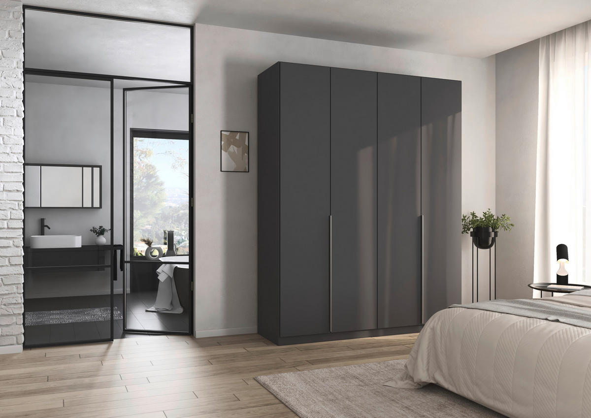Kleiderschrank Alabama grau B/H/T: ca. 181x229x54 cm Alabama - Alu/grau (181,00/229,00/54,00cm)