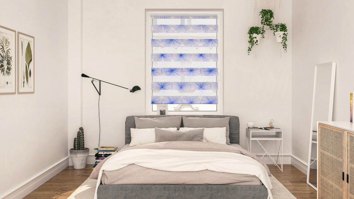 Doppelrollo Duo Flower Wheel gelb B/L: ca. 100x130 cm Duo Flower Wheel - gelb (100,00/130,00cm) - LICHTBLICK