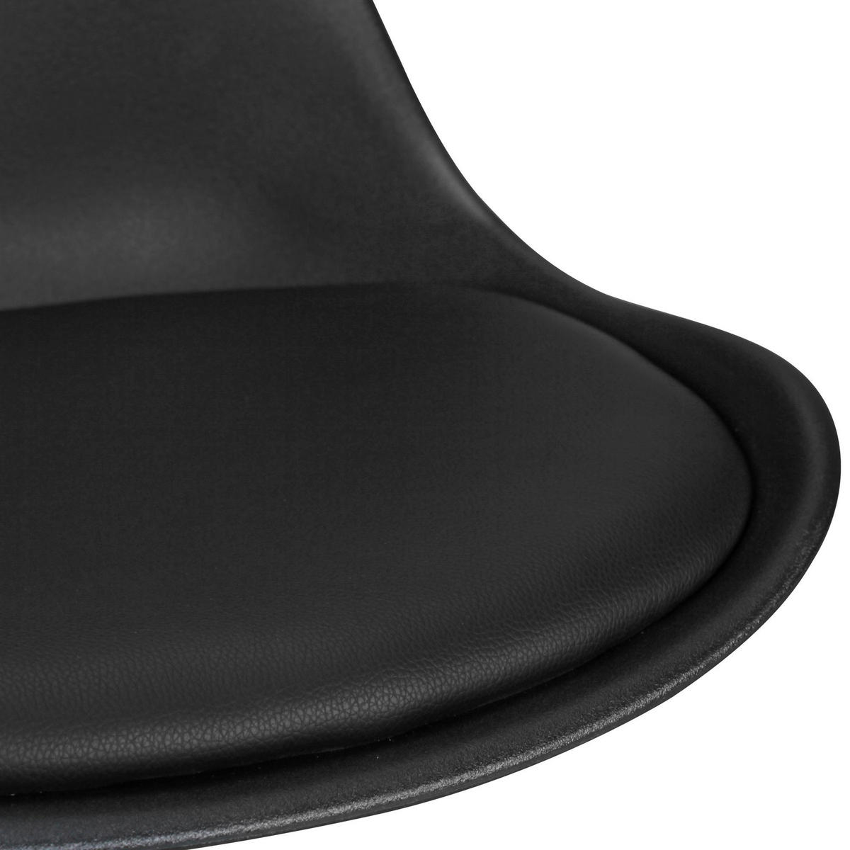Barhocker 2er-Set schwarz Kunstleder Echtholz B/H/T: ca. 44x113x39 cm 2er-Set - schwarz (44,00/113,00/39,00cm) - Wohnling