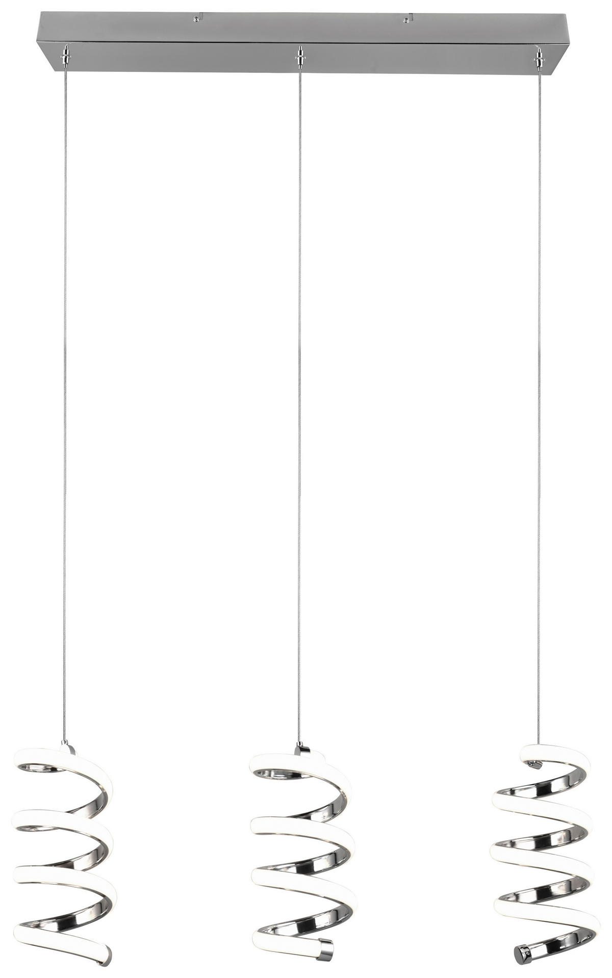 Reality LED-Pendelleuchte Chrom Metall B/H/T: ca. 70x150x13 cm 3.0 Brennstellen Laola - Chrom (70,00/150,00/13,00cm) - Reality