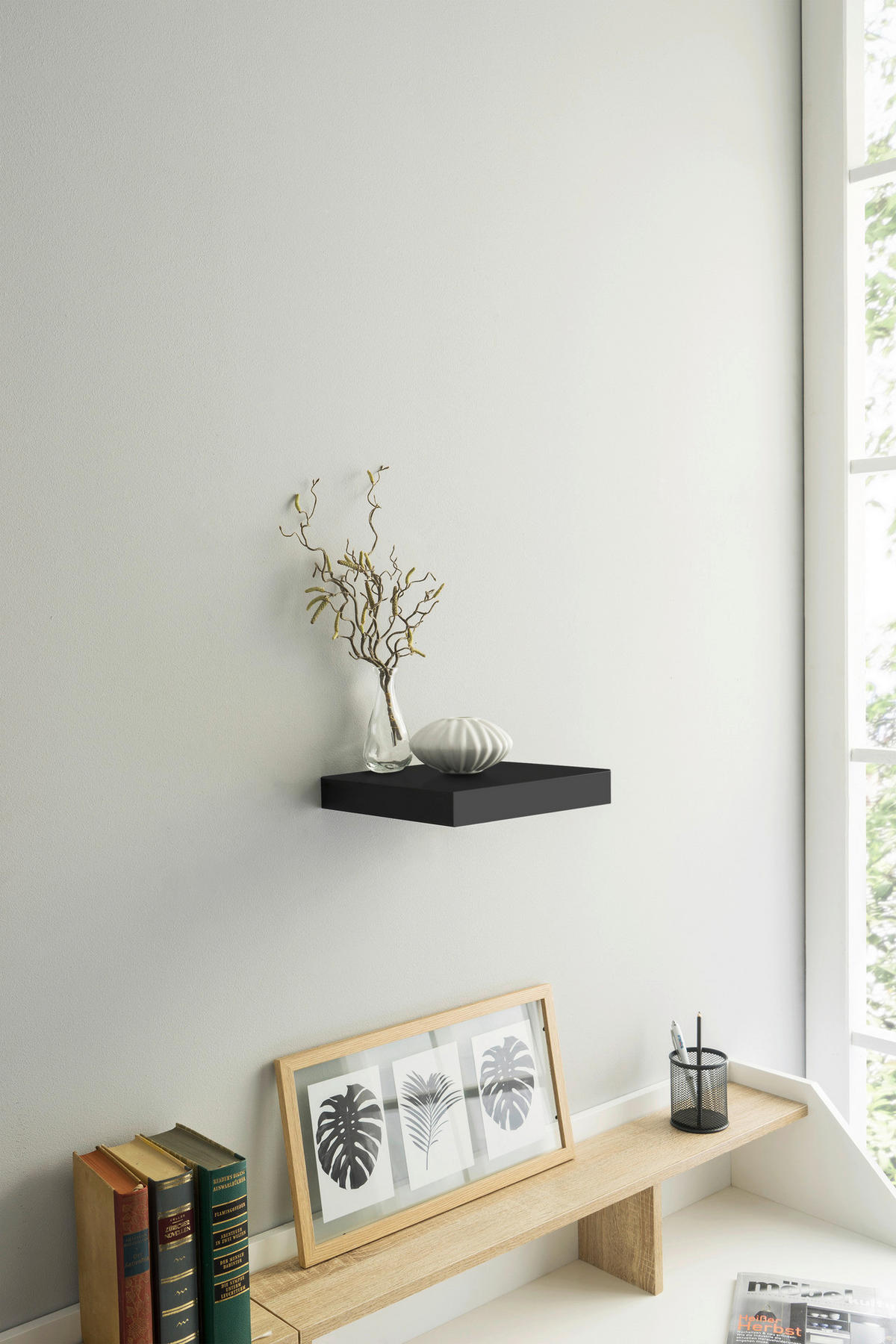 Wandboard Shelvy 23 schwarz B/H/T: ca. 24x4x24 cm Shelvy 23 - schwarz (24,00/4,00/24,00cm)