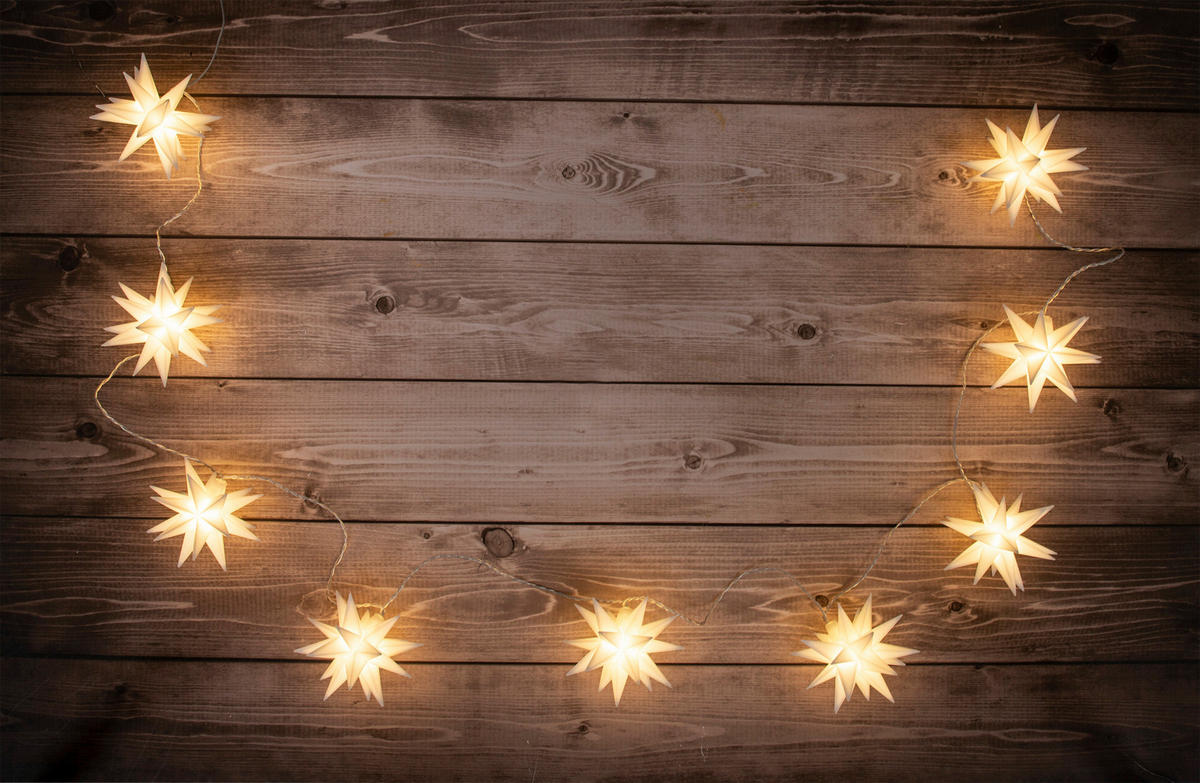 Näve Leuchten LED-Lichterkette LED Lichterkette 3D-STERNE - weiß (9,00/10,50/740,00cm) - Näve Leuchten