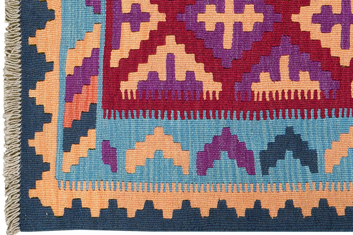 PersaTepp Teppich Kelim Gashgai rot B/H/L: ca. 82x1x127 cm Kelim Gashgai - blau/rot (127,00/82,00/1,00cm) - PersaTepp