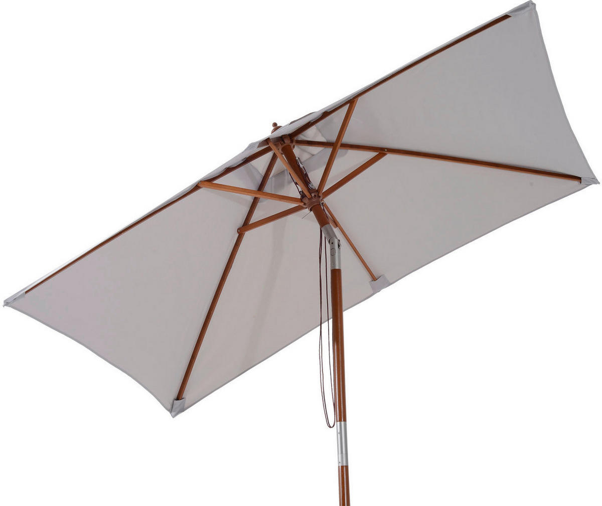 Outsunny Sonnenschirm grau Holz B/H/L: ca. 150x230x200 cm Sonnenschirm_knickbar - grau (200,00/150,00/230,00cm) - Outsunny