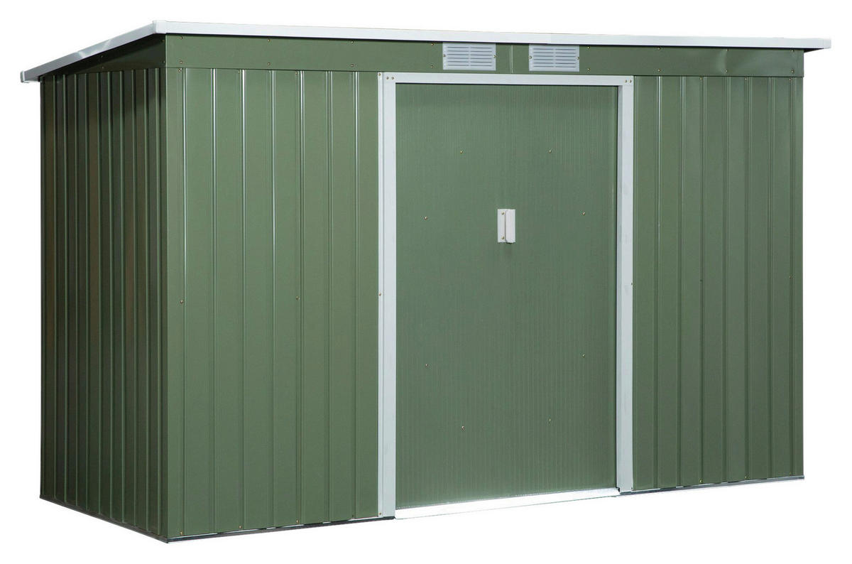 Outsunny Gartenschrank grün Stahl B/H/T: ca. 277x173x130 cm Gartenschrank mit Schiebetür - grün (277,00/173,00/130,00cm) - Outsunny