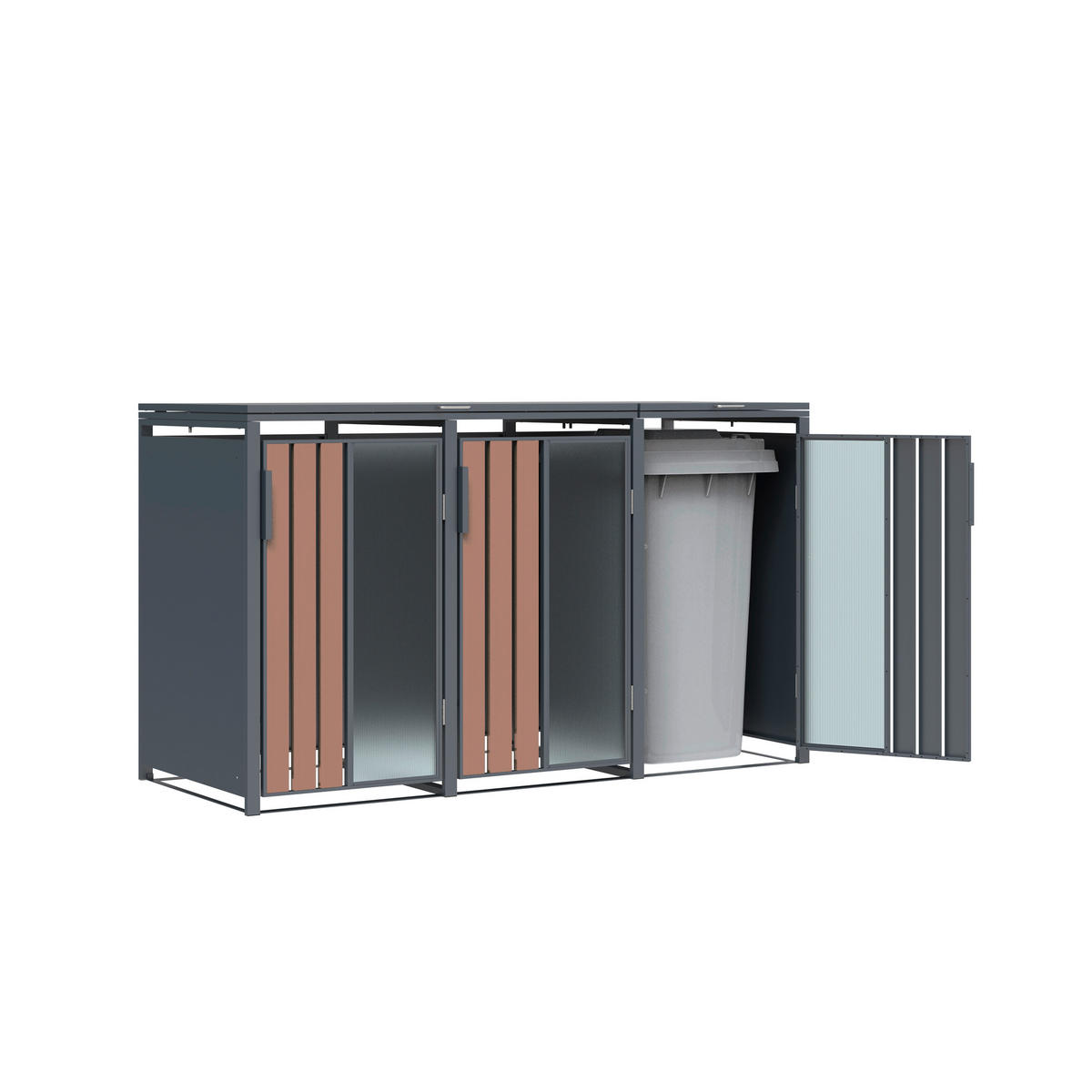 Westmann Mülltonnenbox Status anthrazit B/H/L: ca. 198x116x80 cm Status - anthrazit (80,00/198,00/116,00cm) - Westmann