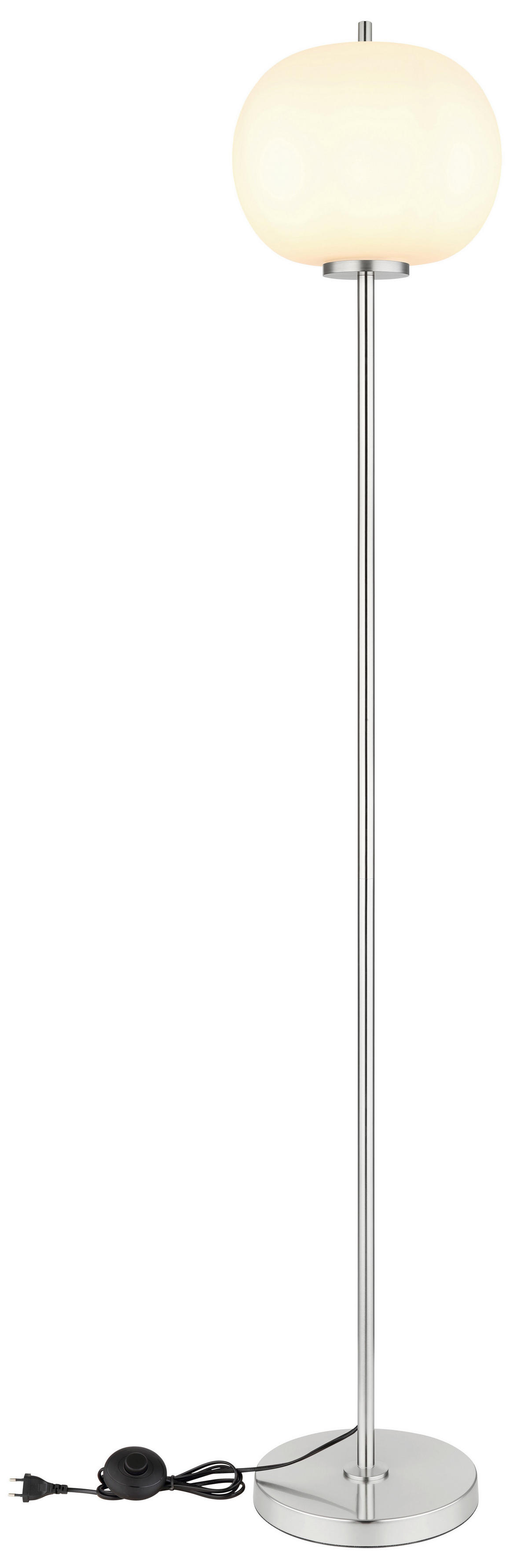 GLOBO Stehleuchte nickel matt Glas Metall H/D: ca. 160x30 cm 1 Brennstellen 15345SNO - nickel matt (30,00/160,00cm) - GLOBO