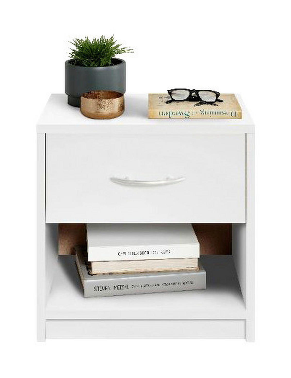 Nachtkonsole Pepe weiß B/H/T: ca. 39x41x28 cm Pepe - braun/weiß (39,00/41,00/28,00cm)